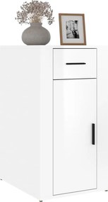 vidaXL Ντουλάπι Γραφείου Γυαλ. Λευκό 40x49x75 εκ. Επεξεργασμένο Ξύλο