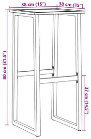 ΣΚΑΜΠΟ ΜΠΑΡ 2ΤΕΜ. ΜΑΥΡΑ 38X38X80 ΕΚ. ΑΤΣΑΛΙ ΜΕ ΗΛ. ΒΑΦΗ ΠΟΥΔΡΑΣ 4009265