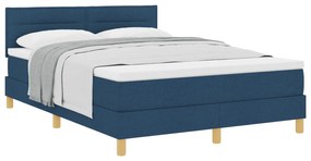 vidaXL Κρεβάτι με Φτερό και Στρώμα Μπλε 160x200 εκ Ύφασμα