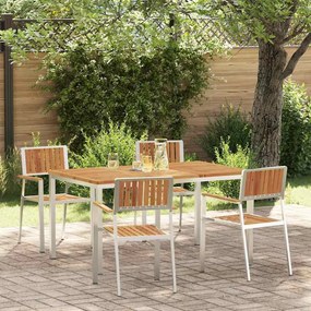 vidaXL Σέτ φαγητού για κήπο 5 pcs Καφέ Μασίφ ξύλο ακακίας