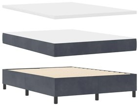 vidaXL Κρεβάτι Box Spring LED με Στρώμα Σκούρο γκρι 140 x 190 cm