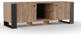 Έπιπλο Τηλεόρασης OLD WOOD Χρυσός Δρύς με Μαύρο 140x44x47.5εκ
