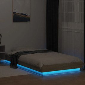 vidaXL Πλαίσιο Κρεβατιού με LED Sonoma Δρυς 75x190 εκ. Επεξεργ. Ξύλο