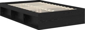 vidaXL Σκελετός Κρεβατιού Μαύρη Δρυς 135 x 190 cm Επεξεργασμένο Ξύλο