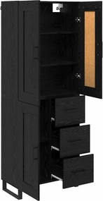 vidaXL Highboard 2 pcs Μαύρη Οξυά 69,5 x 34 x 180 εκ.