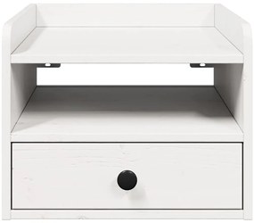 vidaXL Κομοδίνο με συρτάρι Λευκό 38 x 36 x 29,5 εκ Μασίφ ξύλο πεύκου
