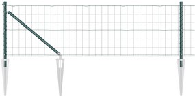 vidaXL Euro Fence με 7 Άγκιστρα 0.8x10 μ Γαλβανισμένο Ατσάλι Πράσινο