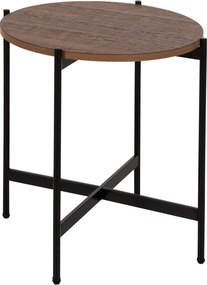 ΒΟΗΘΗΤΙΚΟ ΤΡΑΠΕΖΙ HM9589.04 MDF ΚΑΡΥΔΙ-ΜΑΥΡΗ ΜΕΤΑΛΛΙΚΗ ΒΑΣΗ Φ50x55Υεκ.