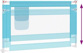 vidaXL Μπάρα Κρεβατιού Προστατευτική Μπλε 120 x 25 εκ. Υφασμάτινη