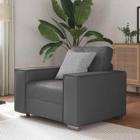vidaXL Πολυθρόνα-καναπές με μαξιλάρι Γκρι 99 x 78 x 84 εκ. Δερματίνη