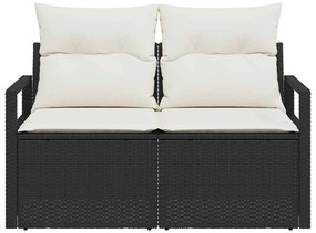 vidaXL Καναπές Κήπου με μαξιλάρι Μαύρο 120 x 62 x 69εκ συνθετικό ρατάν
