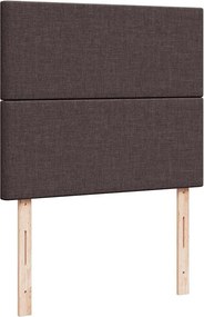 vidaXL Κρεβάτι Boxspring με Στρώμα Σκούρο Καφέ 120x200 εκ. Υφασμάτινο
