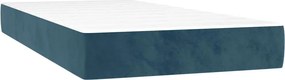 vidaXL Κρεβάτι Boxspring με Στρώμα Σκούρο Μπλε 200x200 εκ. Βελούδινο