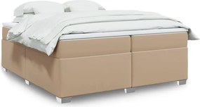 vidaXL Κρεβάτι Boxspring με Στρώμα Καπουτσίνο 200x200εκ.από Συνθ.Δέρμα