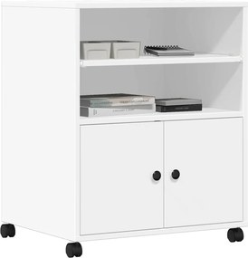 vidaXL Βάση Εκτυπωτή με Ρόδες Λευκή 60 x 48 x 74 εκ.