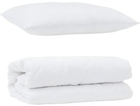 vidaXL Διπλό με Μαξιλάρι 2 pcs Λευκό 140 x 220 cm Μικροΐνες