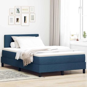 vidaXL Κρεβάτι με Σπρινγκ και Στρώμα Μπλε 120x200 εκ. Ύφασμα