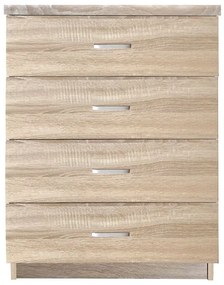 DRAWER Συρταριέρα με 4 Συρτάρια, Απόχρωση Sonoma 60x40x80cm Ε7396,2