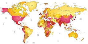Εικόνα στον παγκόσμιο χάρτη φελλού σε χρώματα - 120x80  arrow