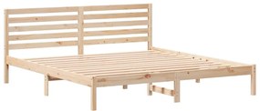 vidaXL Σκελετός Κρεβατιού Καφέ 180 x 200 cm Μασίφ ξύλο πεύκου