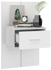vidaXL Κομοδίνο Επιτοίχιο Γυαλιστερό Λευκό
