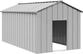 vidaXL Σπιτάκι σκύλου με οροφή 114x202x101 cm Γαλβανισμένος χάλυβας