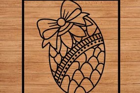 Intra απο ξύλο plywood Χρώμα wenge 3mm-4mm πάχος - Πασχαλινό αυγό με λέιζερ κομμένο ό τοίχου Δίασταση 40x50 cm INTRAFABR-106698370