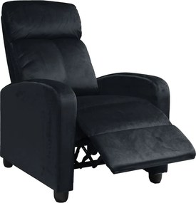 PORTER Πολυθρόνα Relax Σαλονιού - Καθιστικού Μαύρο Velure   1τμχ