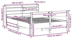 ΣΚΕΛΕΤΟΣ ΚΡΕΒ. ΧΩΡΙΣ ΣΤΡΩΜΑ ΚΑΦΕ ΚΕΡΙΟΥ 120X200 ΕΚ ΜΑΣΙΦ ΠΕΥΚΟ 3306932