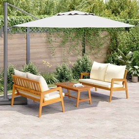 vidaXL Σετ μπιστρό με μαξιλάρι 3 pcs Καφέ Στερεό Ξύλο Ακακίας