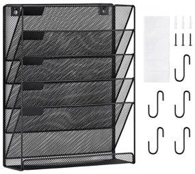 VEVOR File Wall Rack Mesh Wall File Holder 1-Piece 6 Pockets for Office/School