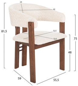 ΚΑΡΕΚΛΑ ZARRA HM9970.03 RUBBERWOOD ΣΕ ΚΑΡΥΔΙ-ΕΚΡΟΥ ΜΠΟΥΚΛΕ ΥΦΑΣΜΑ 55,5x59x81,5Υεκ - HM9970.03