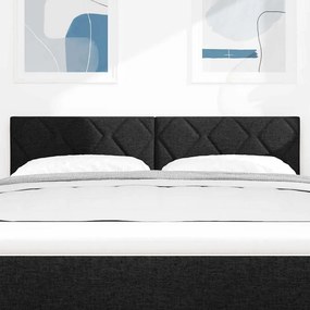 vidaXL LED κεφαλάρι Μαύρο ύφασμα