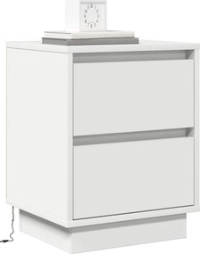 vidaXL Κομοδίνο Λευκό 39 x 34,5 x 50 εκ. Επεξεργασμένο ξύλο