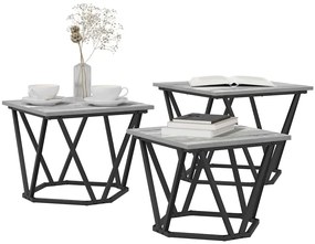 vidaXL Τραπεζάκι σαλονιού 3 pcs Γκρι sonoma 50 x 50 x 40 cm