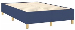 Κρεβάτι Boxspring με Στρώμα Μπλε 120x190 εκ. Υφασμάτινο - Μπλε