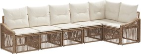 vidaXL Σετ Καναπέ Κήπου 6 pcs Μπεζ συνθετικό ρατάν