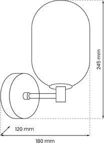 Απλίκα Τοίχου Alias Μαύρο με Φυμέ Γυαλί