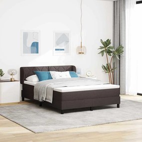 vidaXL Κρεβάτι με Στρώμα Στρώμα Καφέ 140x190 εκ. Ύφασμα