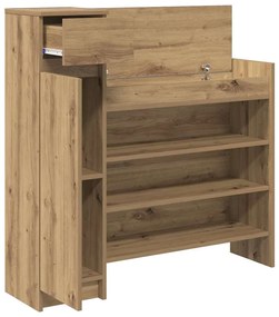 vidaXL Παπουτσοθήκη με συρτάρι artisan δρυς 100.5 x 28 x 100 εκ