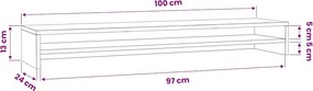 vidaXL Βάση Οθονών Λευκή 100 x 24 x 13 εκ. από Επεξ. Ξύλο