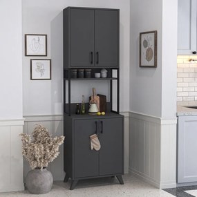 Megapap Έπιπλο Κουζίνας Sedef Ανθρακί 61x40x202,1εκ.