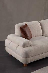 Corner Sofa-Bed Nice L Corner Right - Cream Cream