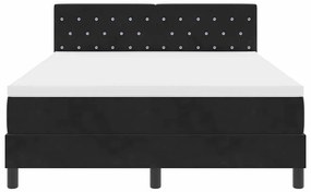 vidaXL Κρεβάτι με ελατήρια με κεφαλάρι Μαύρο 140 x 200 cm Βελούδο