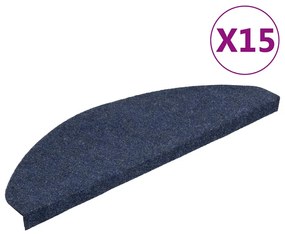 vidaXL Πατάκια Σκάλας Αυτοκόλλητα 15 τεμ. Μπλε 65x22,5x3,5 εκ.