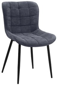 Καρέκλα τραπεζαρίας Chiara Megapap ανθρακί ύφασμα - μεταλλικό μαύρο πόδι 48x58x81εκ.