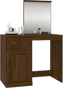 vidaXL Μπουντουάρ με Καθρέφτη Καφέ Δρυς 90x50x132,5 εκ. Επεξ. Ξύλο
