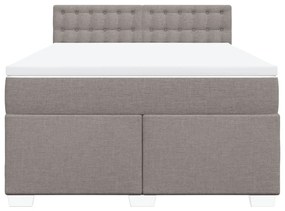 vidaXL Κρεβάτι Boxspring με Στρώμα Taupe 140x190 εκ. Υφασμάτινο