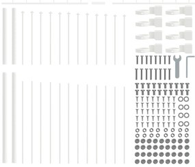 vidaXL Φράκτης Κήπου με ΗΜΙΚΑΛΥΜΜΑ Λευκό 10,2x2 μ Χάλυβας