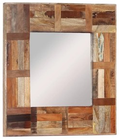 337248 Καθρέφτης Τοίχου 50 x 50 εκ. από Μασίφ Ανακυκλωμένο Ξύλο - Καφέ